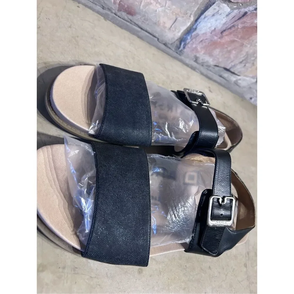 Dr Scholl’s Karma Black Buckled Open Toe Sandals Women’s Size 10